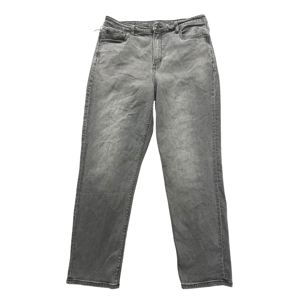 American Eagle Straight Jeans Womens 12 Regular Faded Black Stretch Denim 32x27